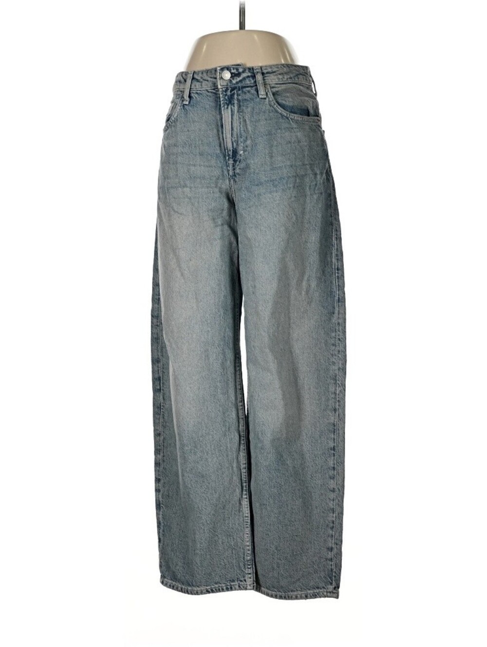 H&M &Denim High Wide Leg Baggy Jeans Light Wash Sz 6.